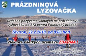 Pozvánka na spoločnú prázdninovú lyžovačku